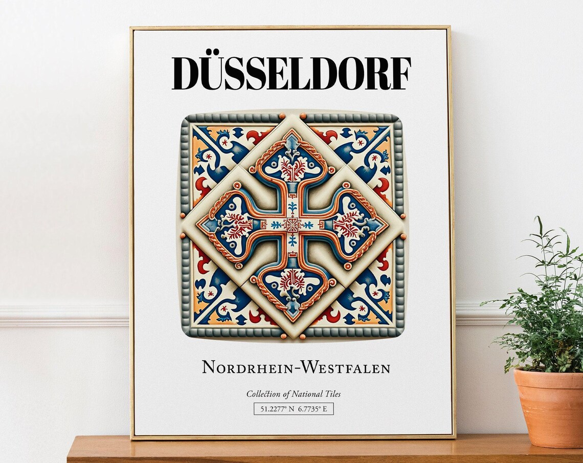 Dsseldorf Nordrheinwestfalen Germany Travel Poster