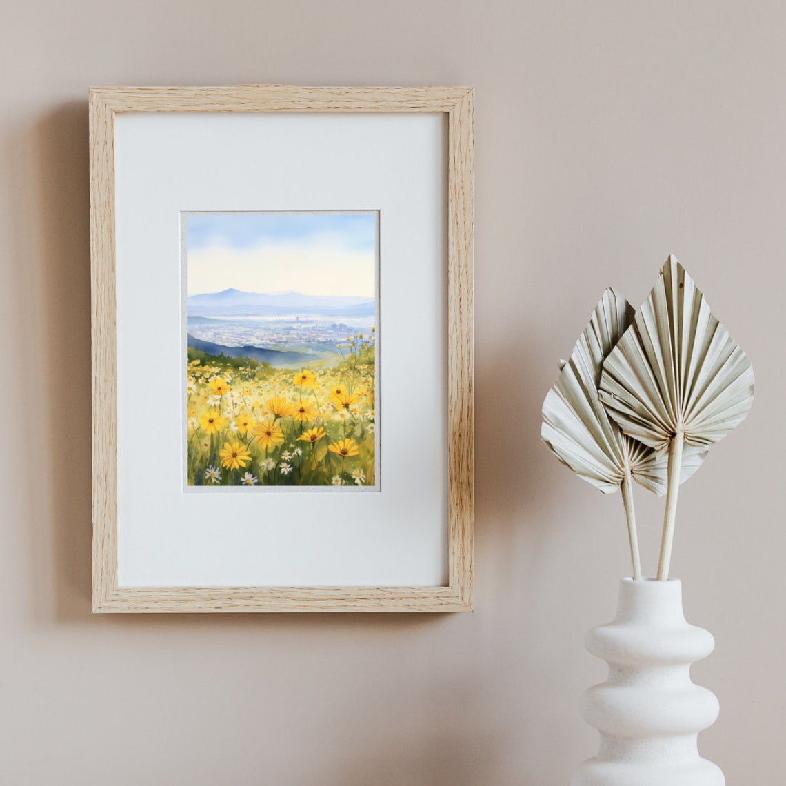 Yellow Wildflower Field Over Los Angeles Basin Skyline Poster - Image 2