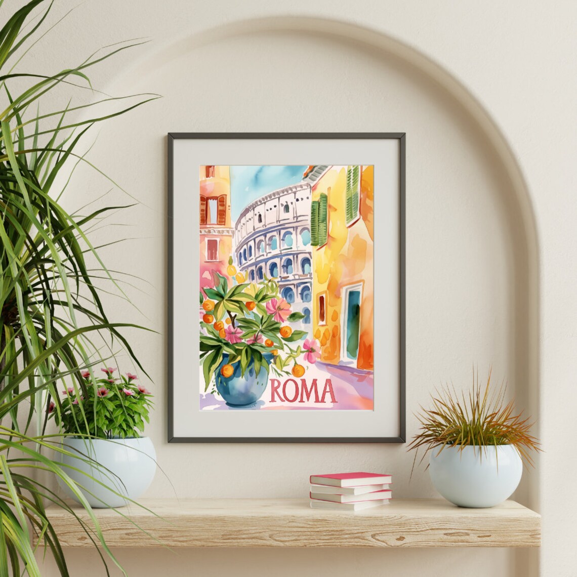 Roma Watercolor Print, Italy Travel Poster - Image 3