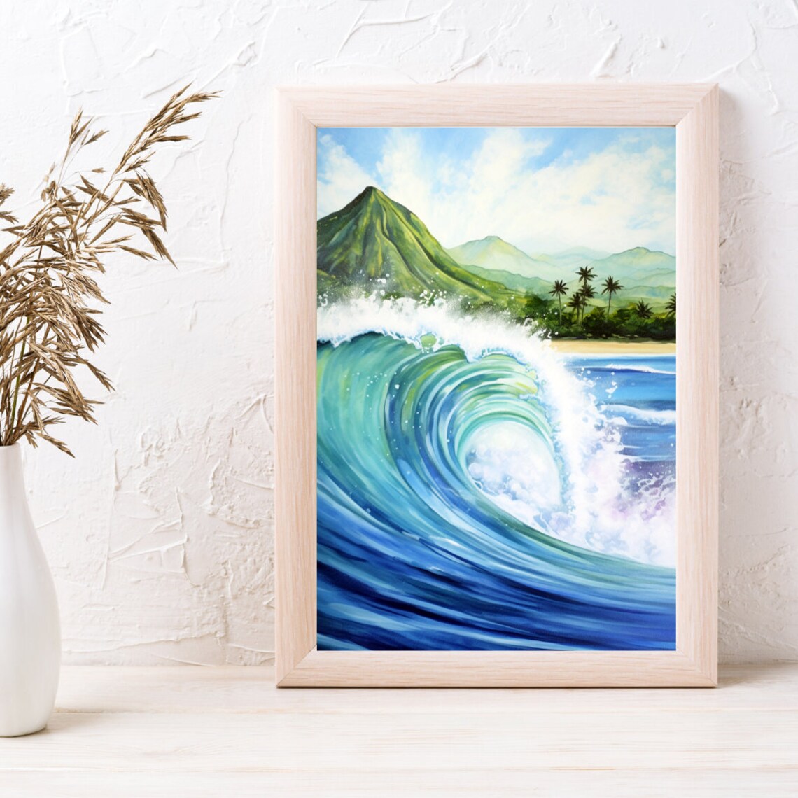 Lahaina Maui Big Wave, Hawaii Pacific Ocean Travel Poster - Image 2