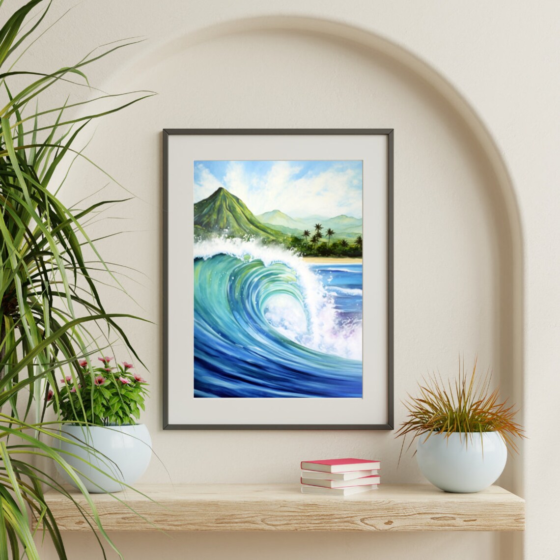 Lahaina Maui Big Wave, Hawaii Pacific Ocean Travel Poster - Image 3