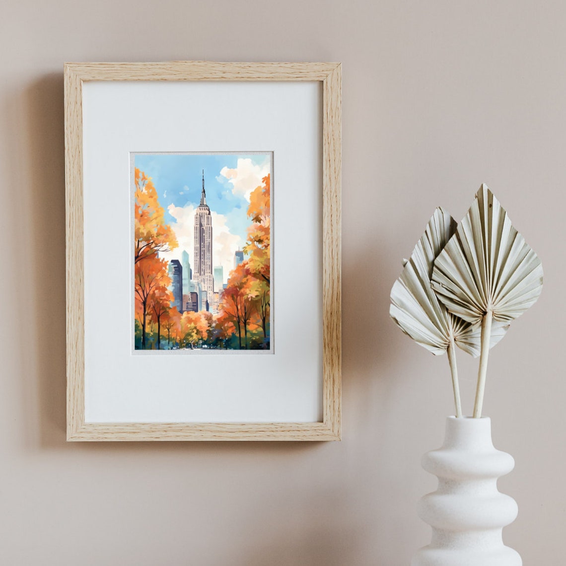 Empire State Building Framed by Autumn Trees New York City Poster - Image 2