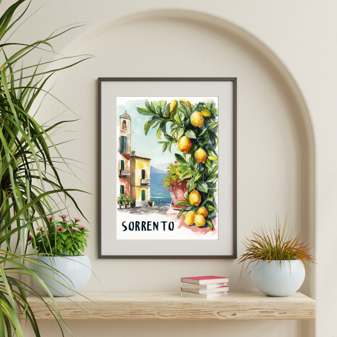 Sorrento Watercolor Travel Poster, Italian Riviera - Image 3