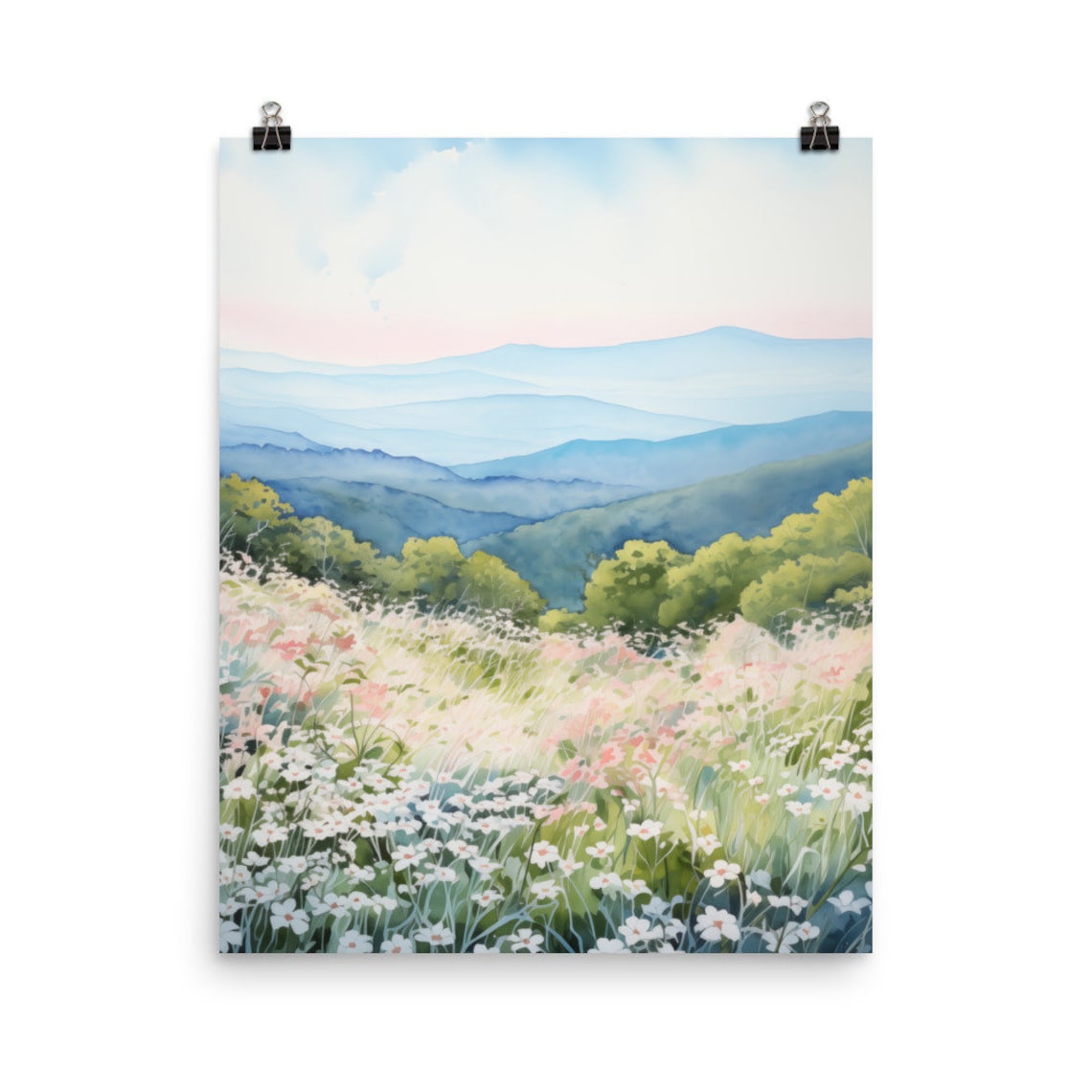 Shenandoah National Park Watercolor Travel Poster