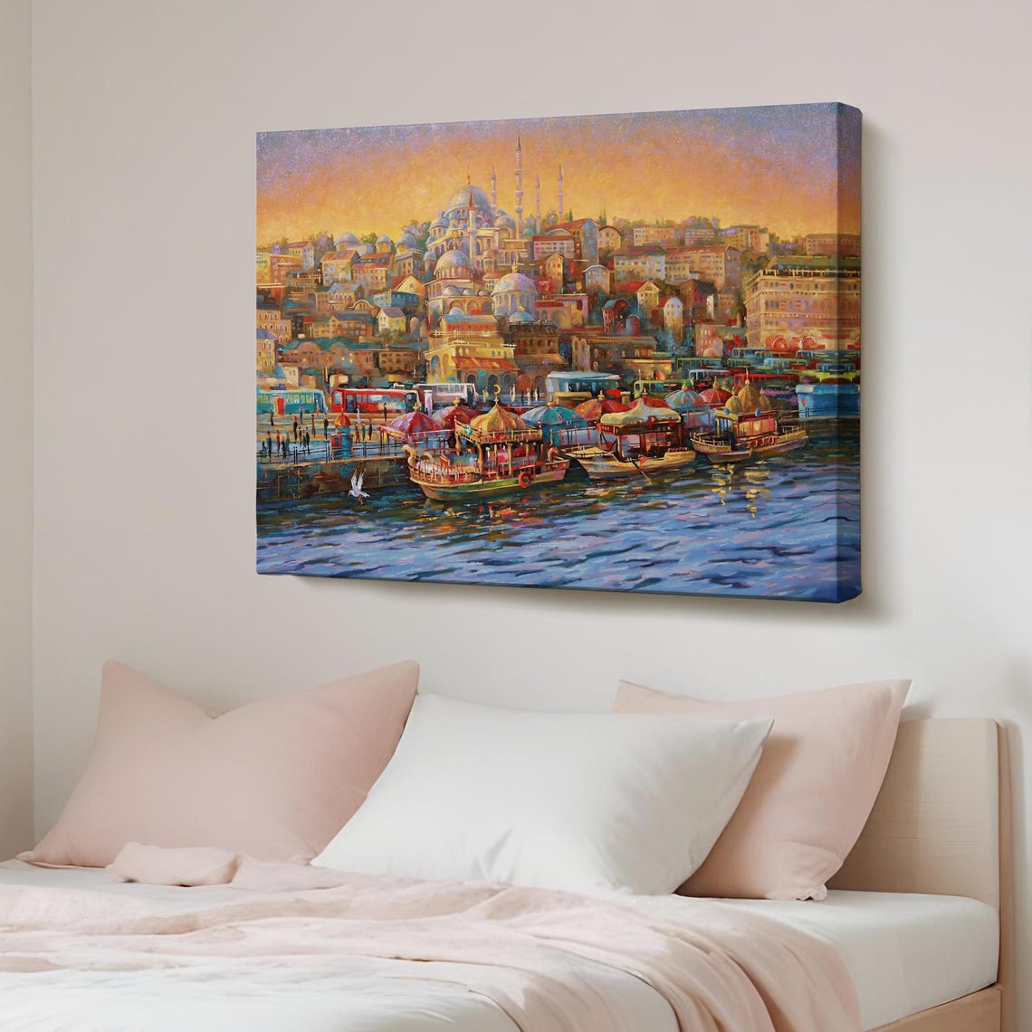 Istanbul Waterfront Mosque Skyline Golden Horn Sunset Wall Poster