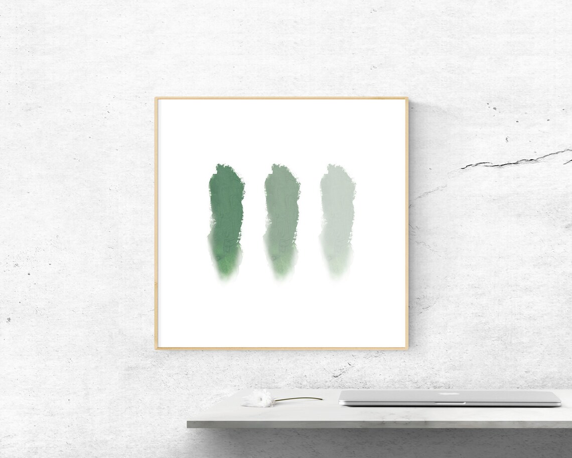 Sage Green Abstract Watercolor Art Print - Image 2