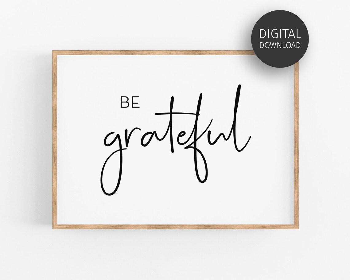 Be Grateful Quote Poster, Minimalist Bedroom Decor - Image 3