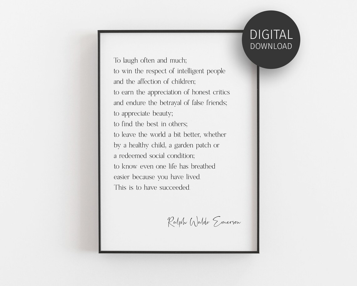 To Laugh Often And Much Emerson Quote Art Print