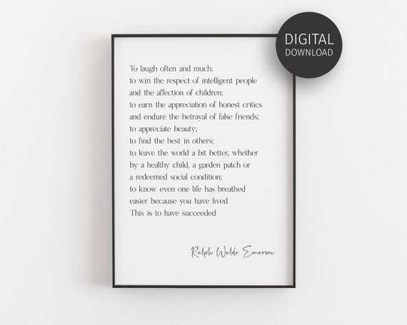 To Laugh Often And Much Emerson Quote Art Print