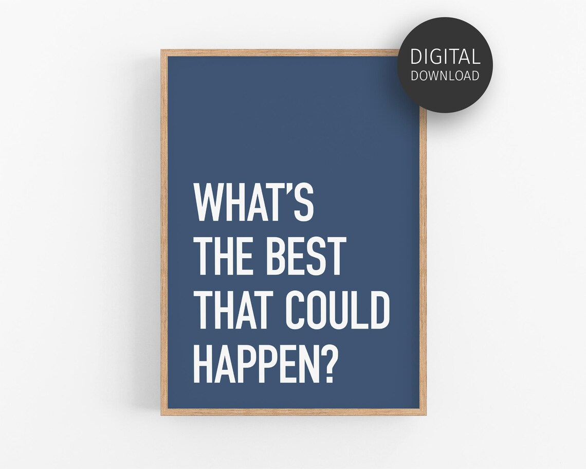 Motivational Poster for Blue Office Decor, Modern Print