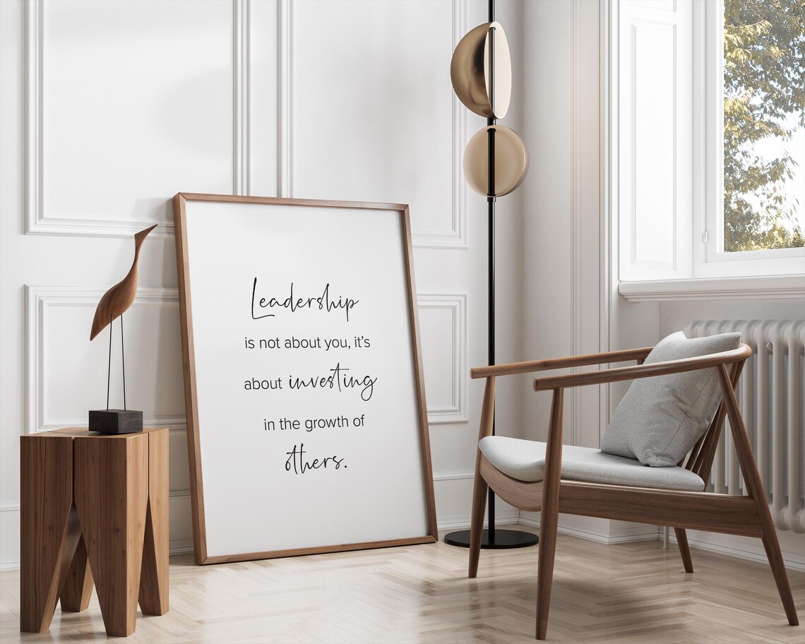 Leadership Investing In Growth Minimal Script Quote Office Print - Image 2