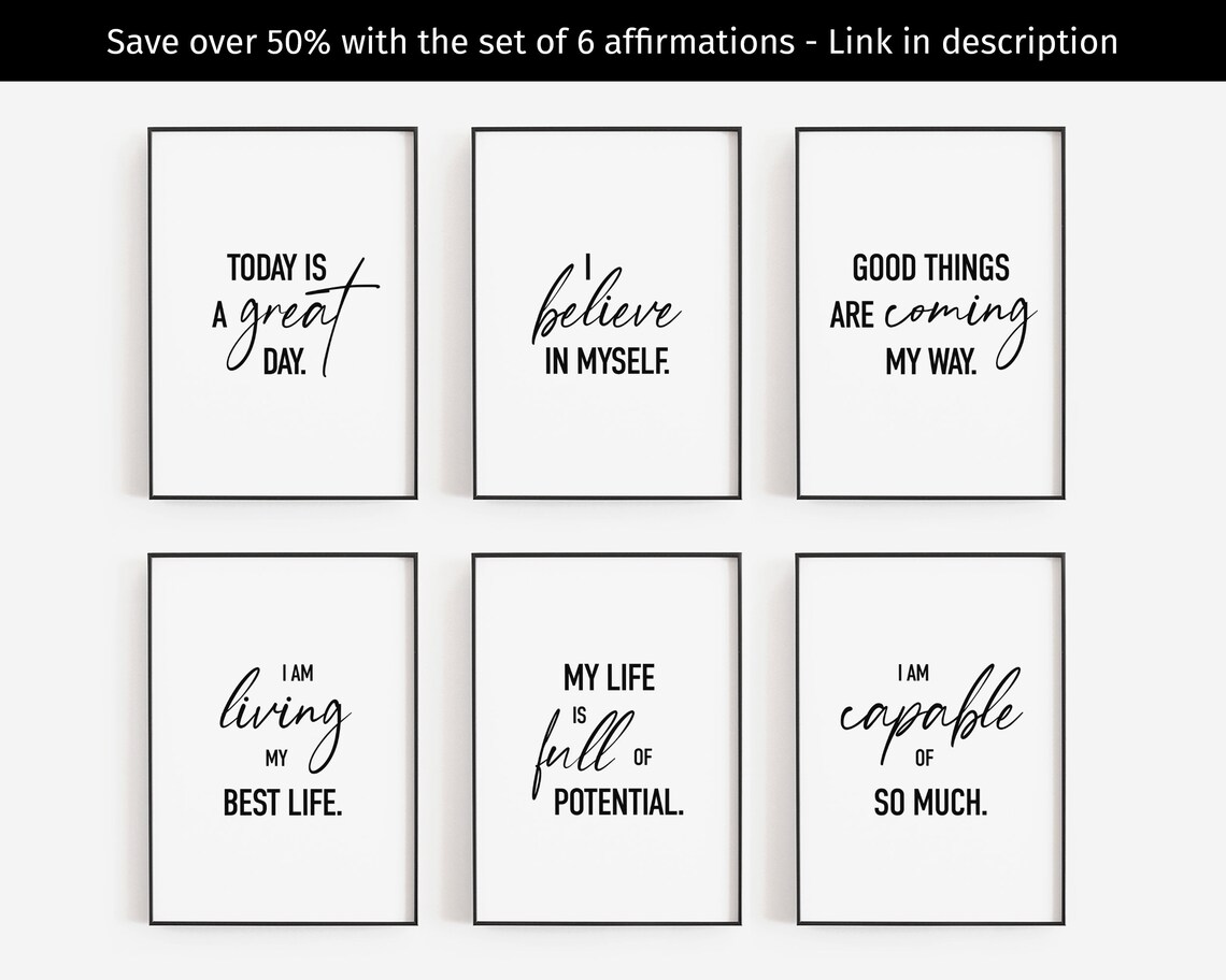 I Am Capable Of So Much Positive Daily Affirmation Quote Wall Art - Image 3