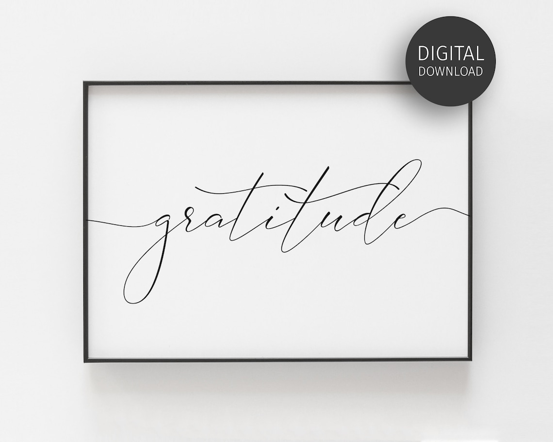 Gratitude Poster, Mindfulness Inspirational Art Print