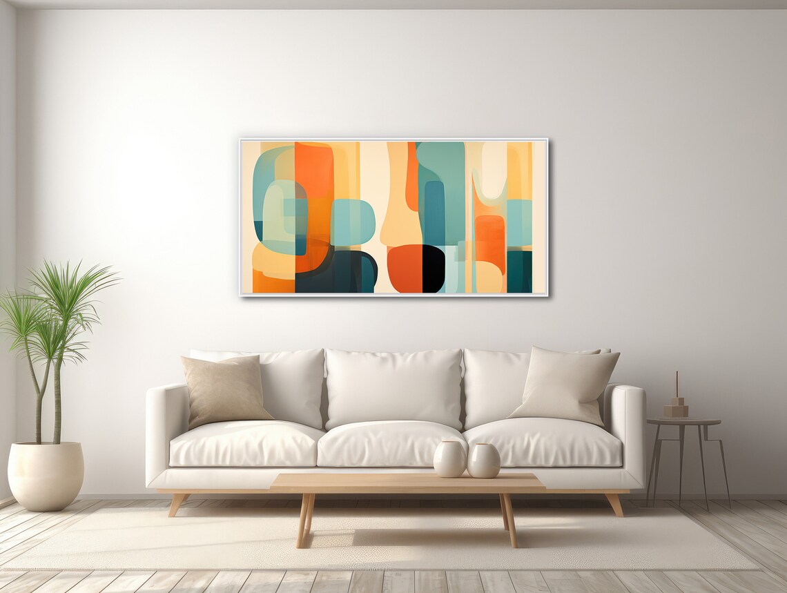 Mid-Century Modern Abstract Art Print, Geometric Shapes - Image 3