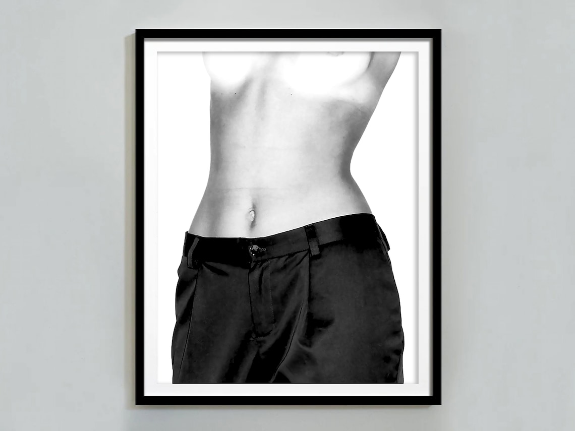 Bare Midriff Black Trousers Minimalist Fine Art Photo Poster