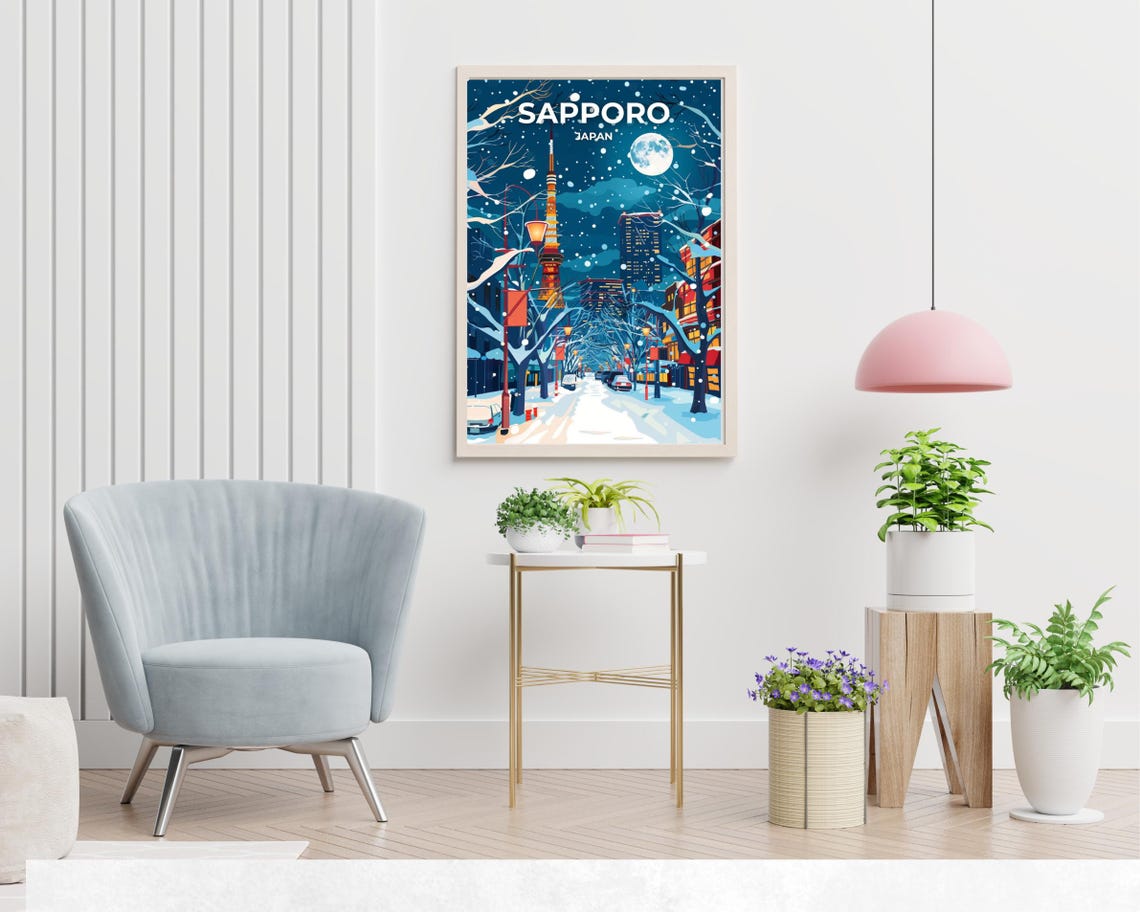 Sapporo Snow Festival Travel Print Wall Art Sapporo Japan City Print Sapporo Snow Festival Travel Gift Sapporo Snow Festival Poster - Image 2
