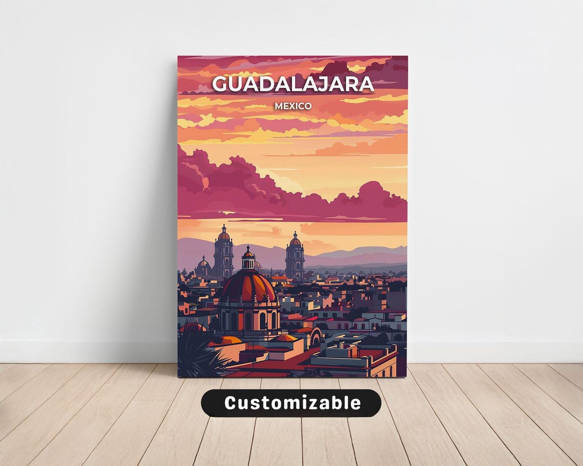 Guadalajara Mexico Travel Canvas Poster Custom Wall Art