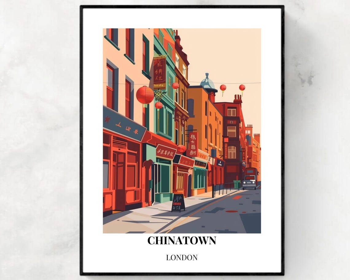 Chinatown London Travel Print Wall Art Chinatown London City Print Chinatown London Travel Gift Chinatown London Poster Travel Gift