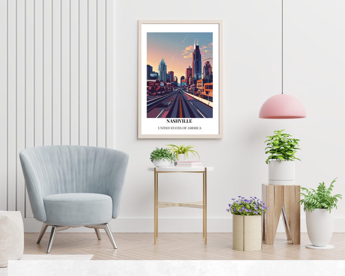 Nashville United States Travel Print Wall Art Nashville United States City Print Nashville United States Travel Gift Nashville - Image 2