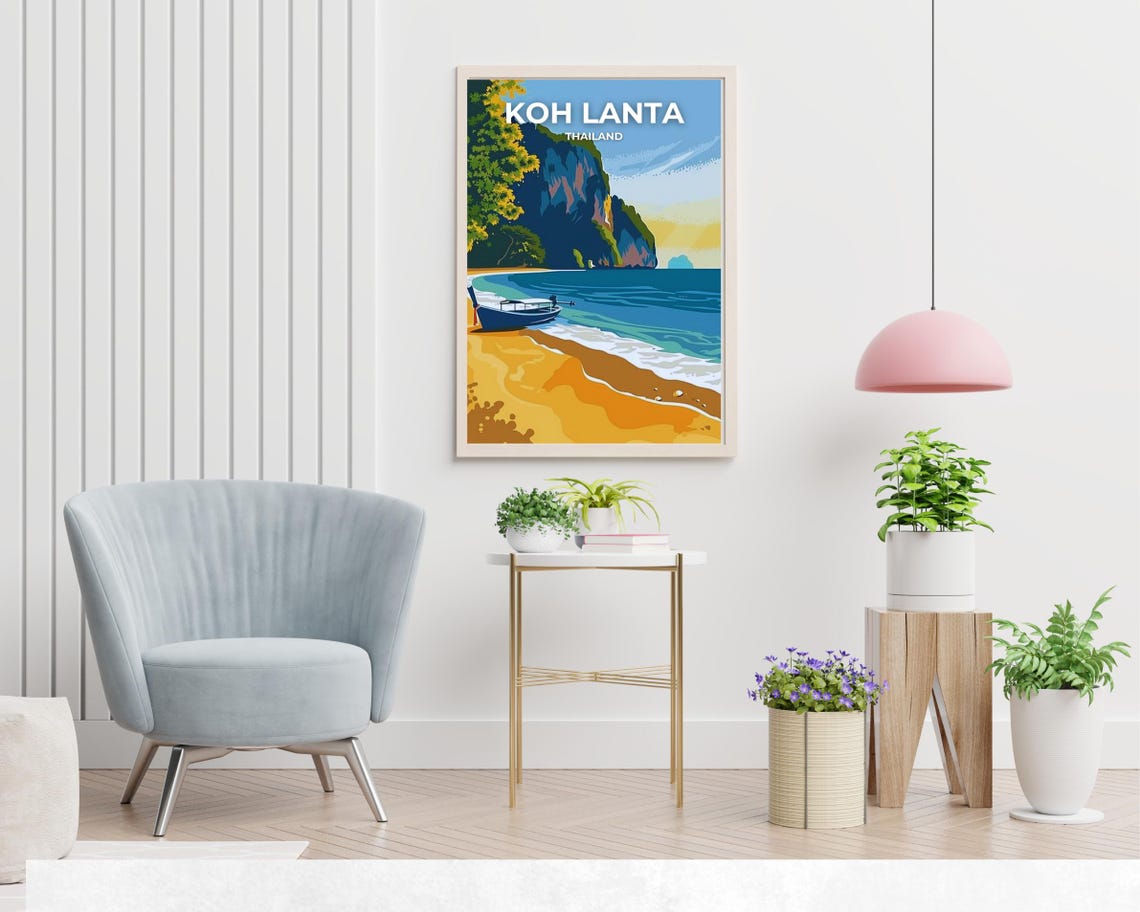 Kantiang Bay Travel Print Wall Art Koh Lanta Thailand City Print Kantiang Bay Travel Gift Kantiang Bay Poster - Image 2