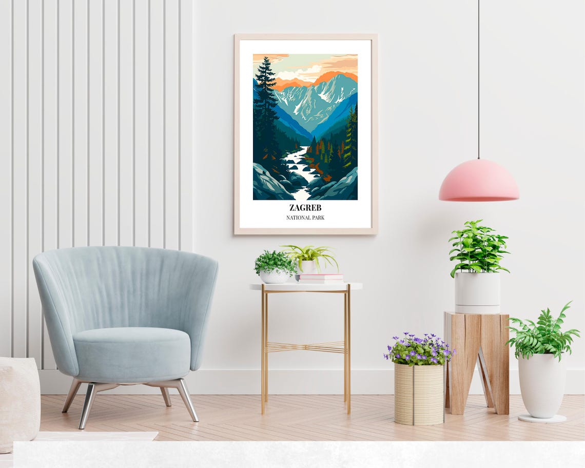 Zagreb Croatia Travel Print Wall Art Zagreb National Park City Print Zagreb Croatia Travel Gift Zagreb Croatia Poster Travel Gift - Image 2