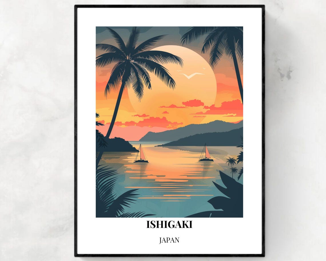 Kabira Bay Travel Print Wall Art Ishigaki Japan City Print Kabira Bay Travel Gift Kabira Bay Poster Travel Gift