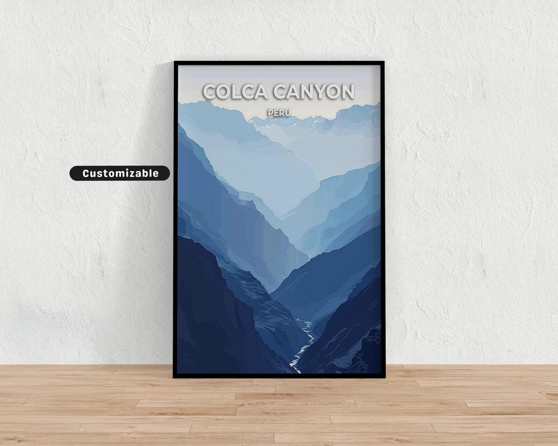 Colca Canyon Peru Travel Poster Custom Wall Art
