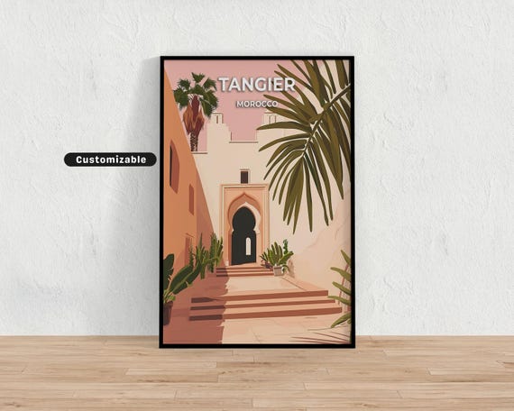 Tangier Morocco Travel Poster Custom Wall Art