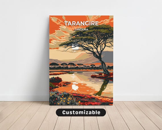 Tarangire Tanzania Travel Canvas Poster Custom Wall Art