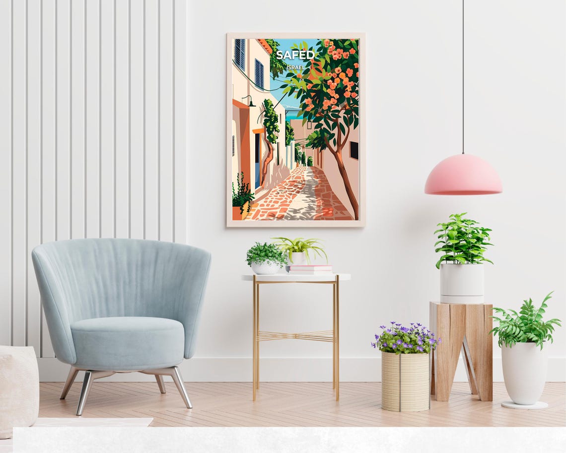Artists Quarter Travel Print Wall Art Safed Israel City Print Artists Quarter Travel Gift Artists Quarter Poster - Image 2