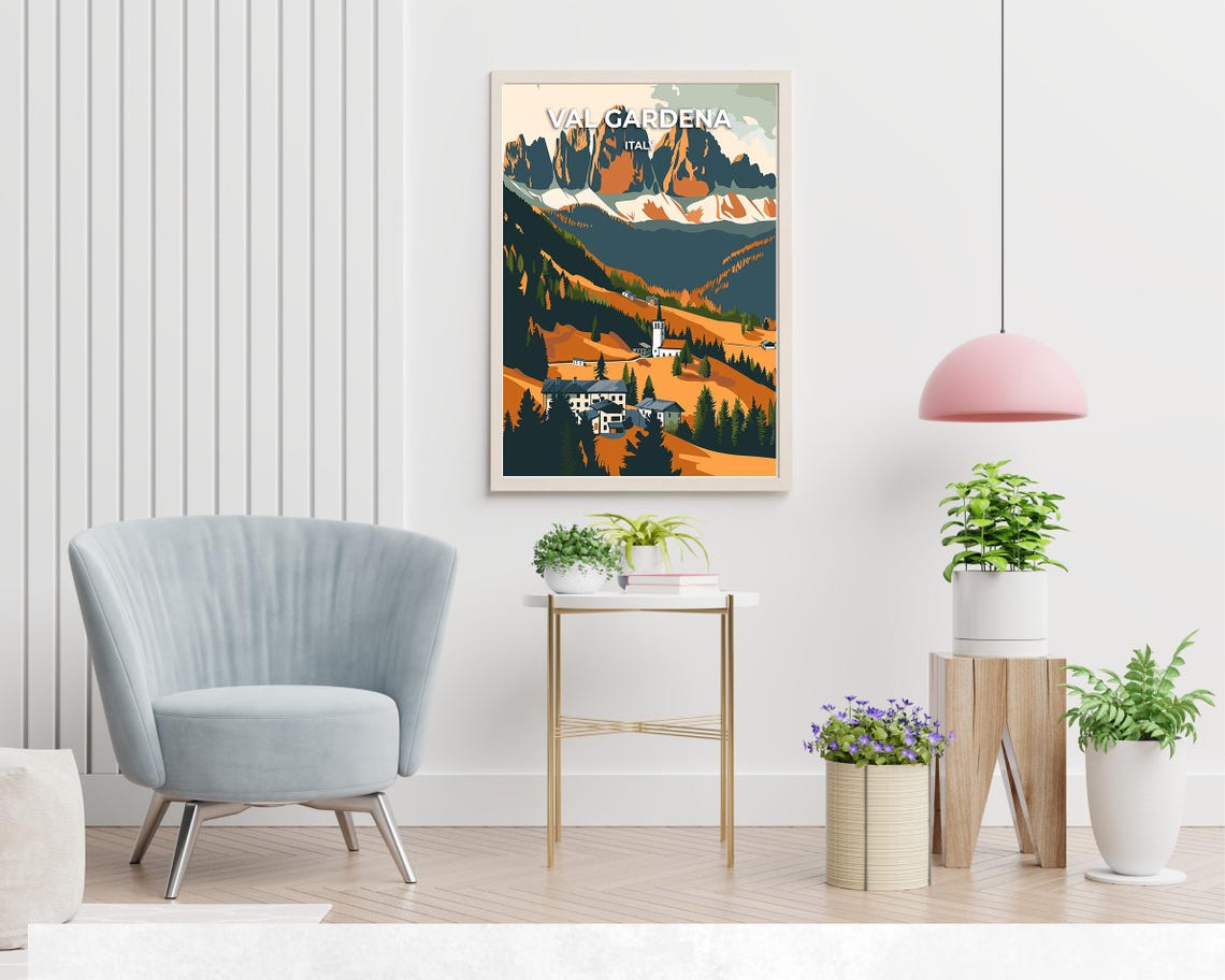 Val Gardena Italy Travel Print Wall Art Val Gardena Italy City Print Val Gardena Italy Travel Gift Val Gardena Italy Poster - Image 2