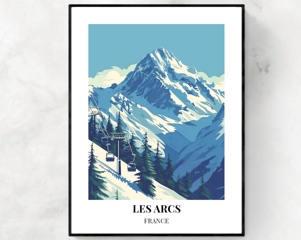 Les Arcs France Travel Print Wall Art Les Arcs France City Print Les Arcs France Travel Gift Les Arcs France Poster Travel Gift