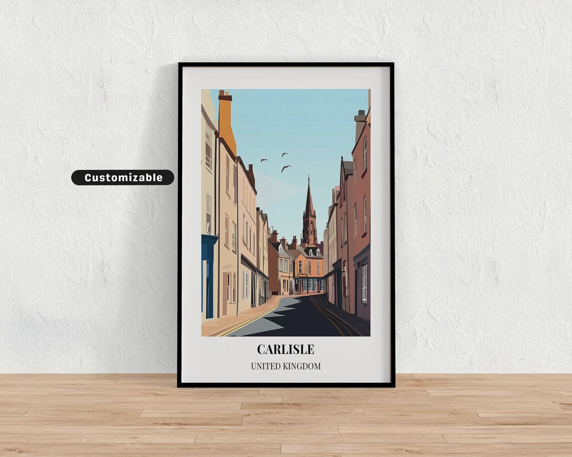 Carlisle United Kingdom Church Street View Custom Travel Poster