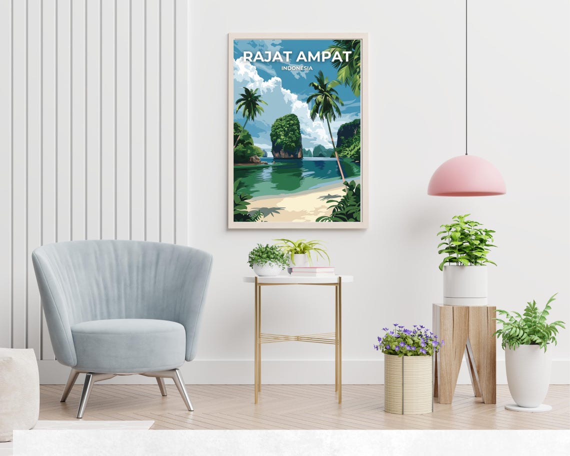 Raja Ampat Indonesia Tropical Beach Lagoon And Karst Islands Poster - Image 2