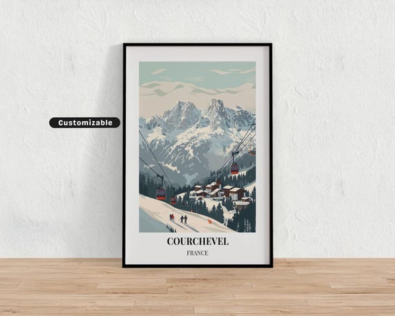 Courchevel France Travel Poster Custom Wall Art