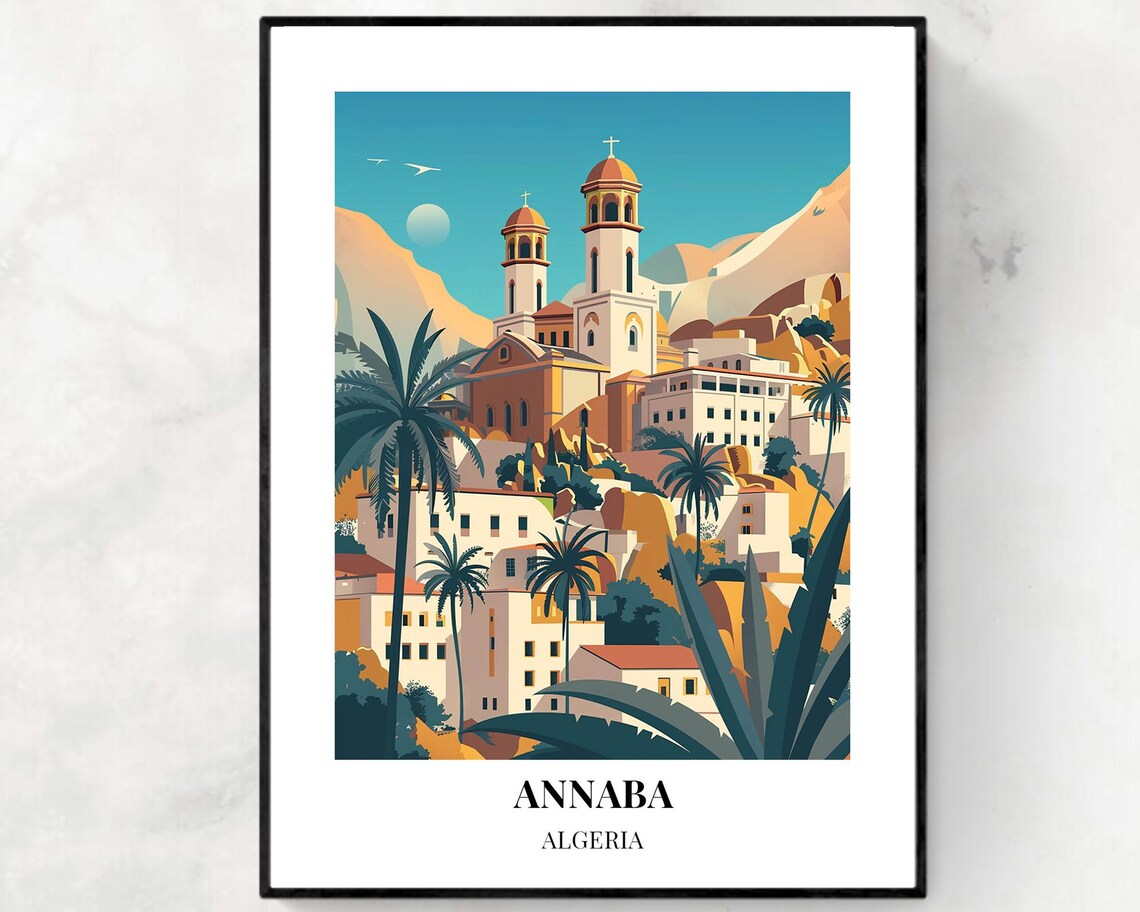 Basilica Of St Augustine Annaba Algeria Hilltop Travel Poster