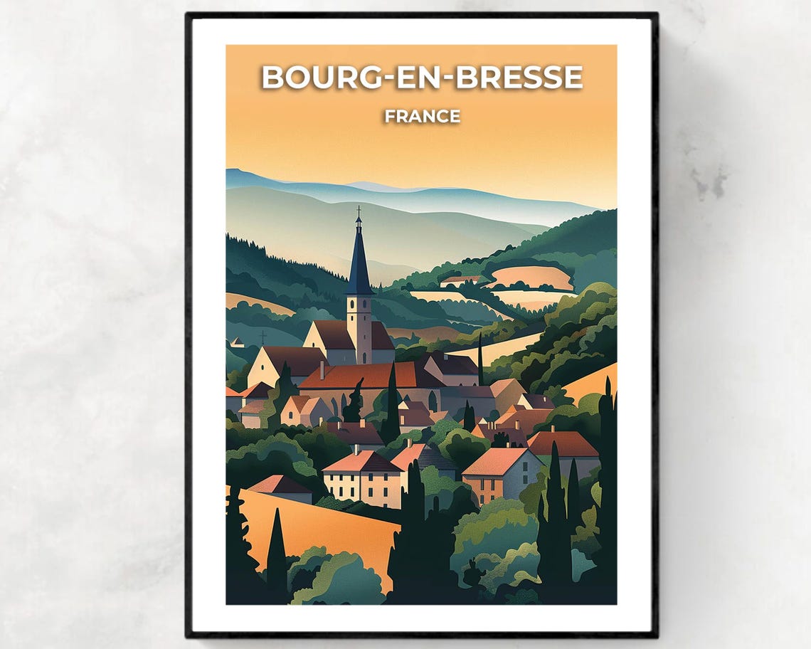 Bourg En Bresse Travel Print Wall Art Bourg En Bresse France City Print Bourg En Bresse Travel Gift Bourg En Bresse City Poster