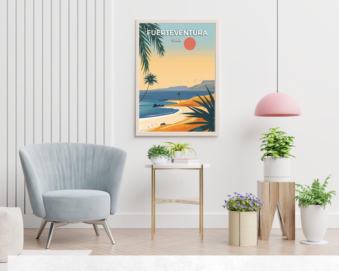 Fuerteventura Spain Travel Print Wall Art Fuerteventura Spain City Print Fuerteventura Spain Travel Gift Fuerteventura Spain Poster - Image 2