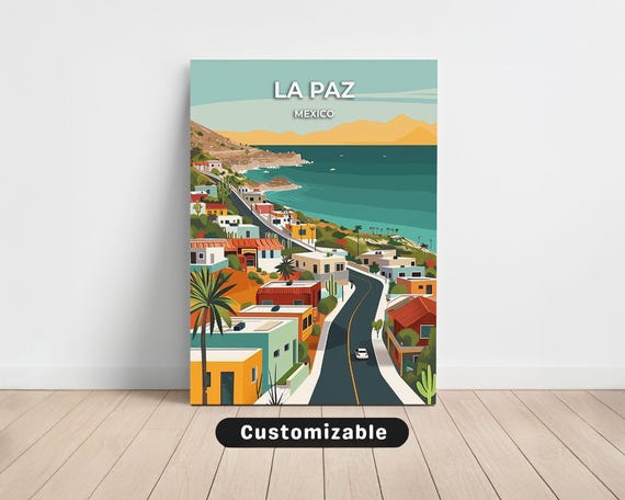 La Paz Mexico Travel Canvas Poster Custom Wall Art