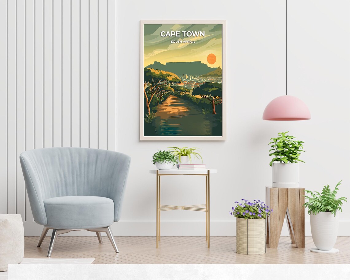 Cape Town Table Mountain At Sunset South Africa Travel Poster - Image 2