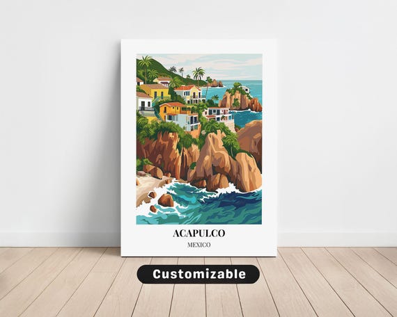 Acapulco Mexico Travel Canvas Poster Custom Wall Art