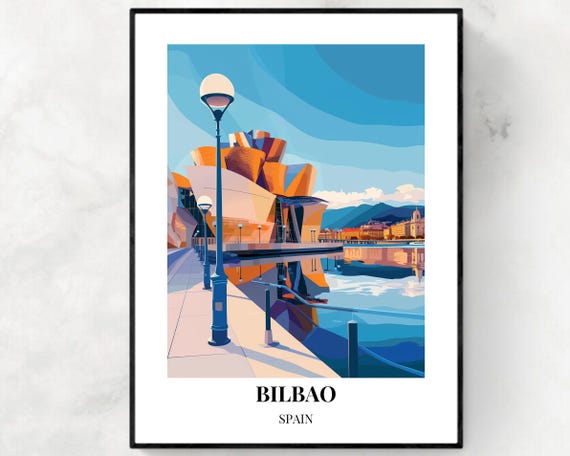 Guggenheim Museum Bilbao Travel Print Wall Art Bilbao Spain City Print Guggenheim Museum Bilbao Travel Gift Wall Art