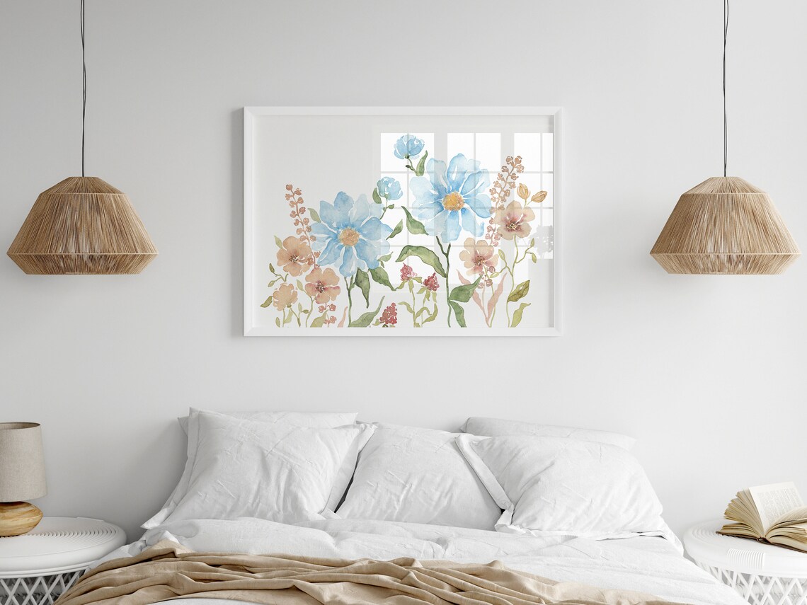 Boho Flower Print, Watercolor Wildflower Art Print - Image 3