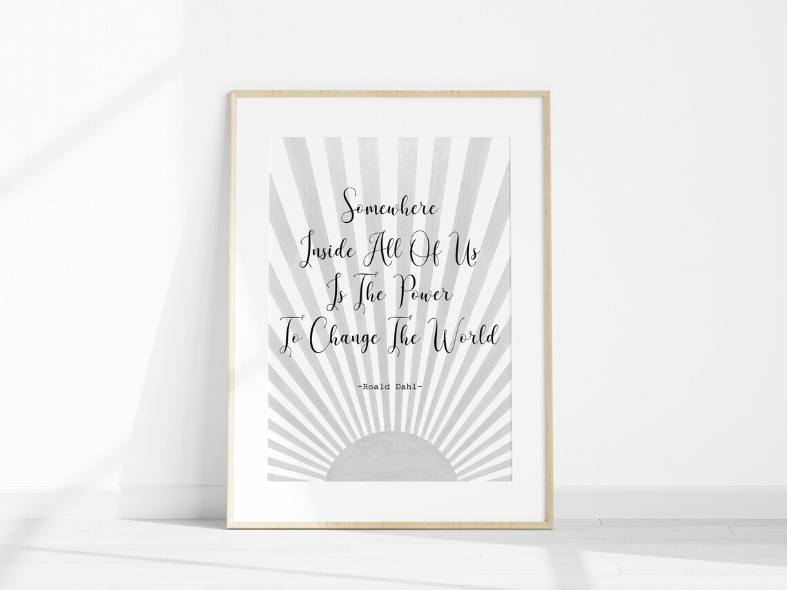 Roald Dahl Power to Change the World Quote Poster with Sunburst - Image 2