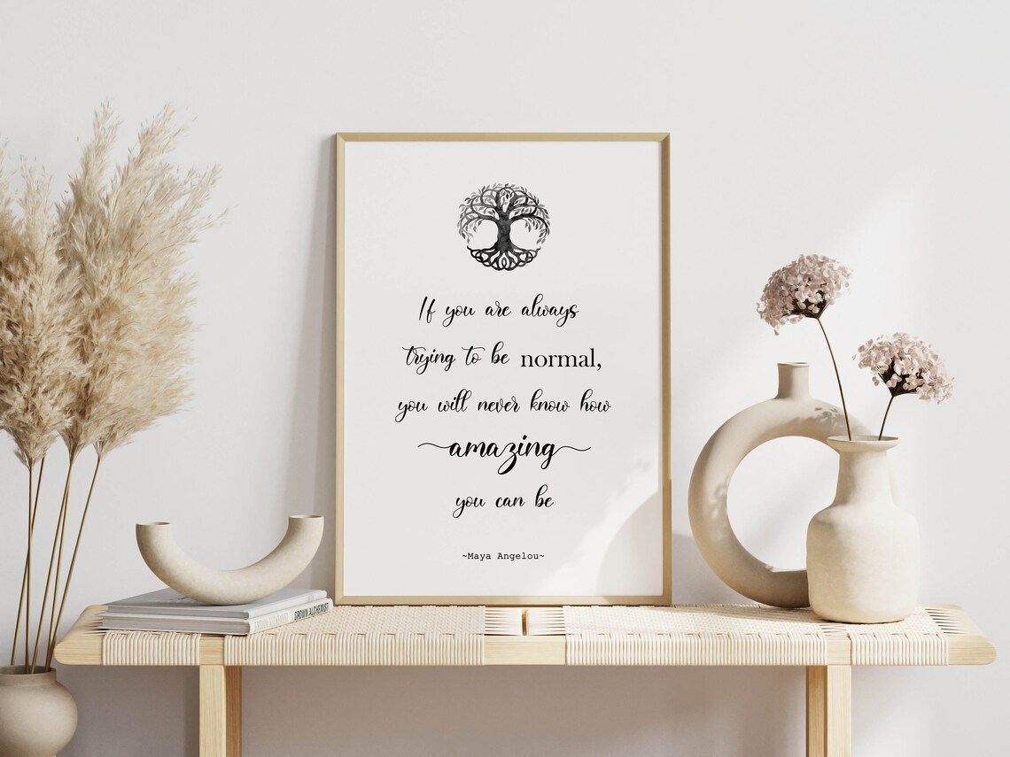 Maya Angelou Amazing Tree of Life Inspirational Calligraphy Poster - Image 3
