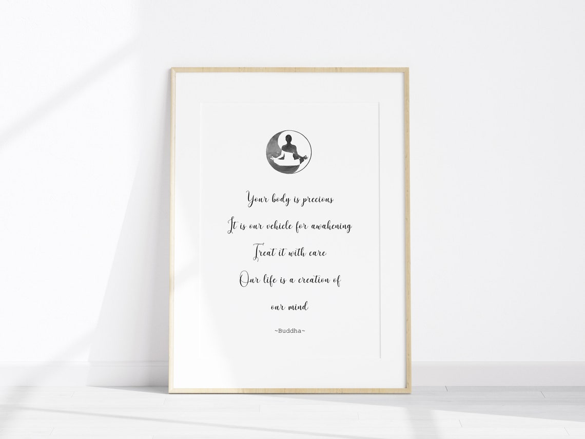 Buddha Your Body Is Precious Meditation Quote Mindfulness Poster - Image 3