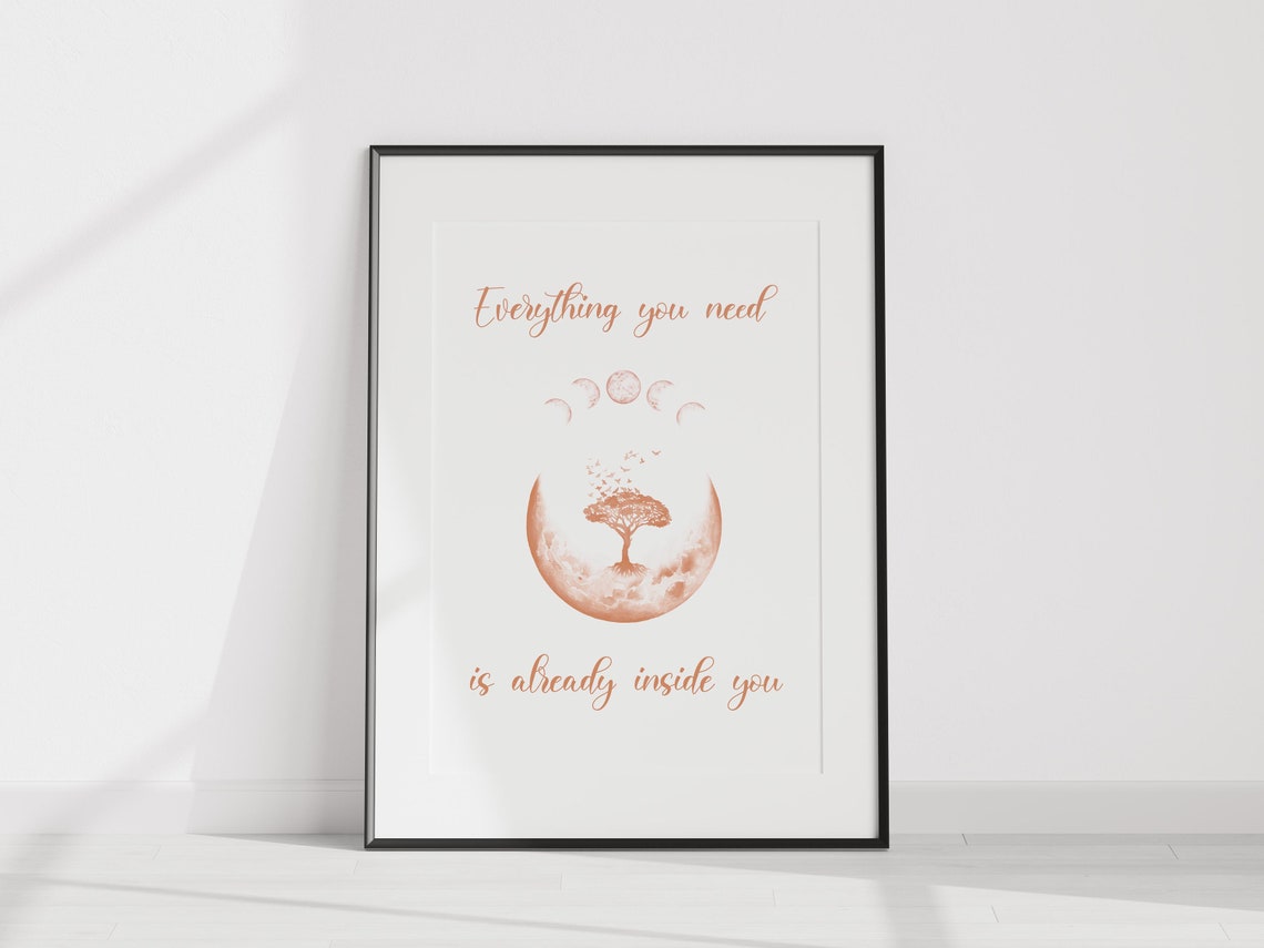 Everything You Need Is Already Inside You Moon Phase Quote Poster - Image 3
