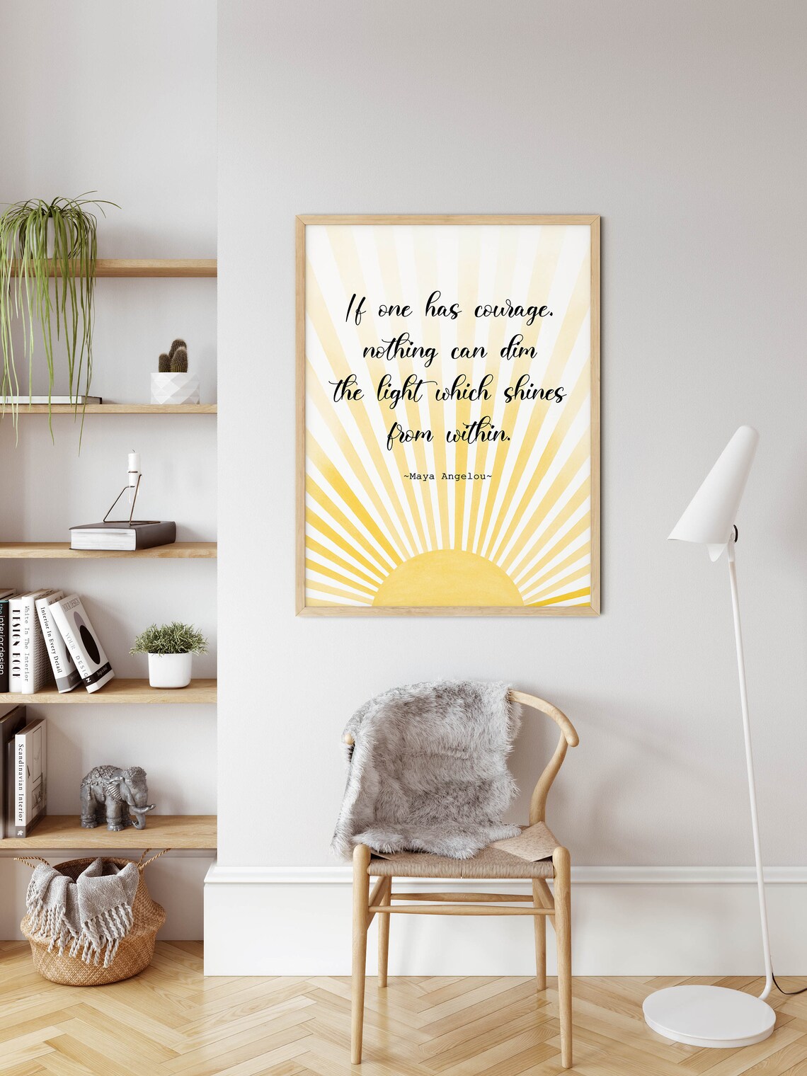 Maya Angelou Courage Quote Boho Sun Art Print - Image 2