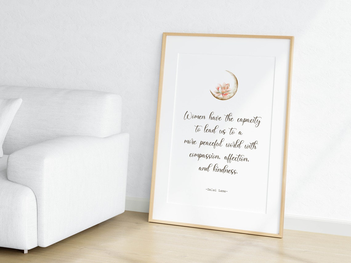 Dalai Lama Women Empowerment Compassion Kindness Quote Wall Poster - Image 2