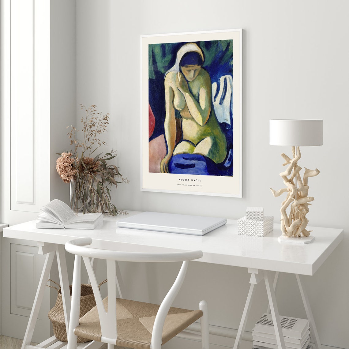August Macke Jeune Femme Avec Un Foulard Expressionist Poster - Image 3
